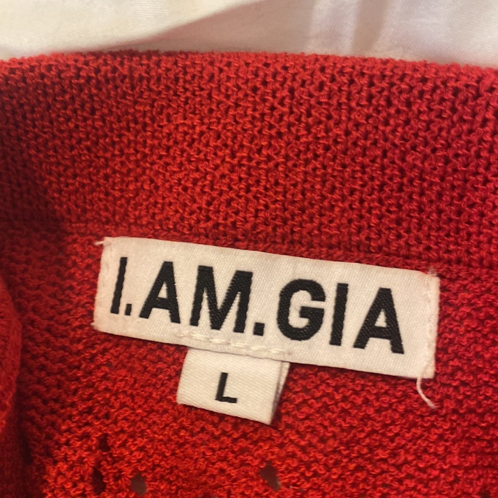 I.AM.GIA  Red Crochet Maxi Skirt Beach cover up L - Picture 2 of 3